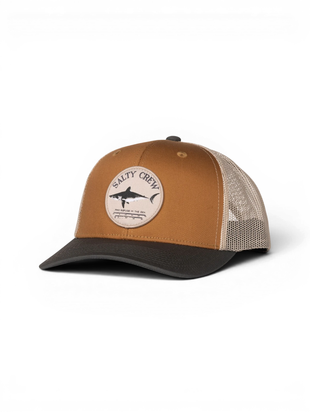 Casquettes Salty crew Bruce Trucker Brown/Iron, vue 3/4 avant