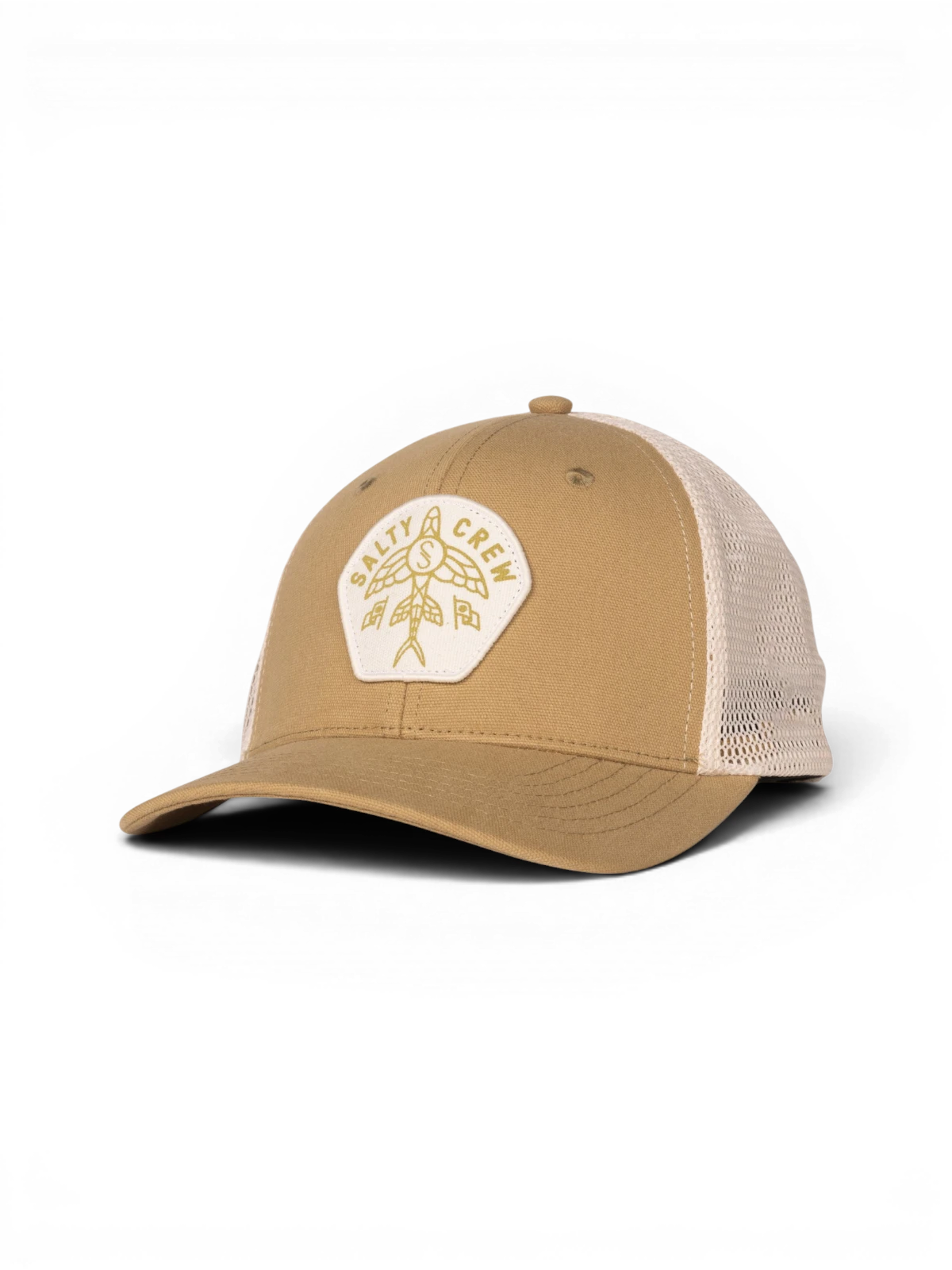 Casquettes Salty crew Flyer Ops Trucker Khaki, vue 3/4 avant