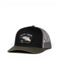 Casquettes Salty crew Surface Retro Trucker Black/Olive, vue 3/4 avant
