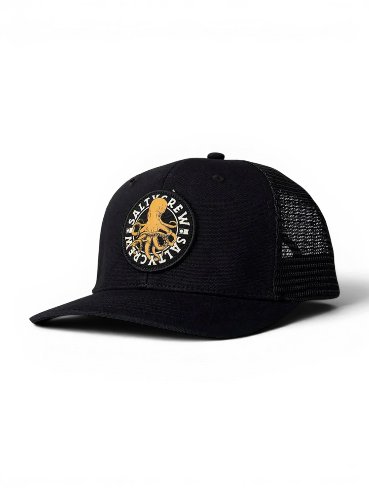 Casquettes Salty crew Tentacles Retro Trucker Black, vue 3/4 avant