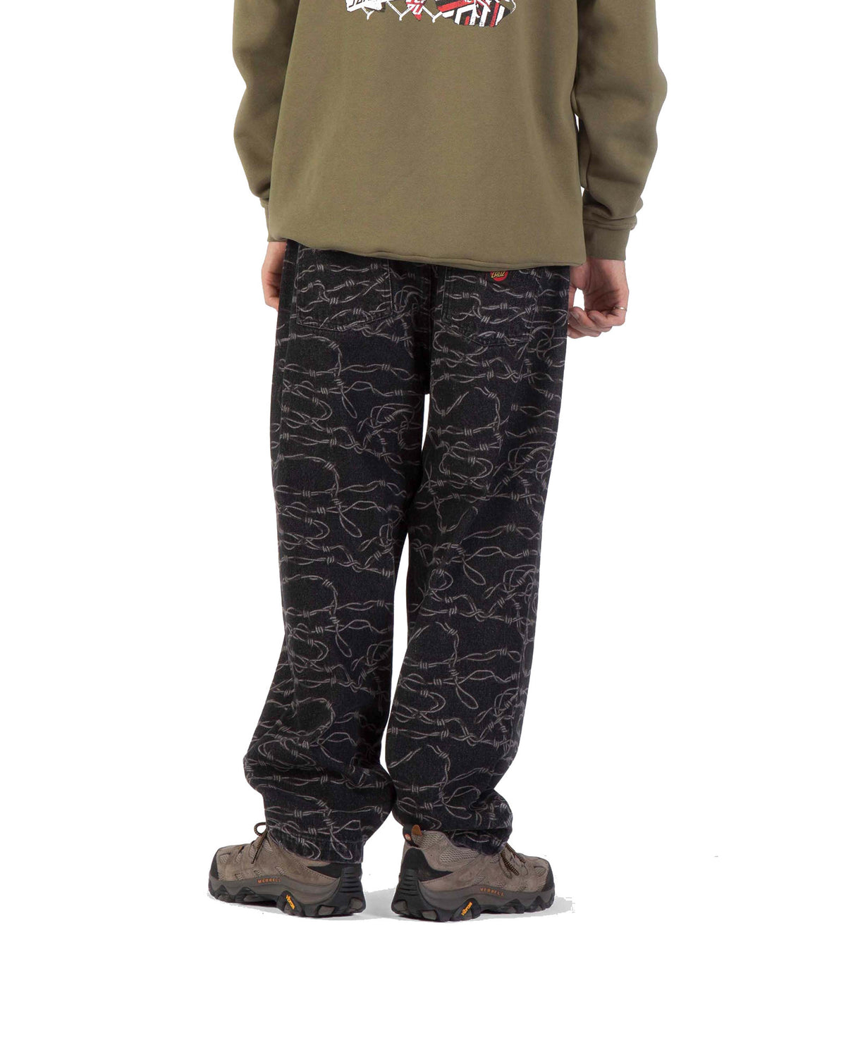 Pantalons Santa cruz Big Pants Barbed Wire, vue de dos porté