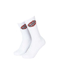Chaussettes Santa cruz Broken Dot Sock White, vue de ¾ face