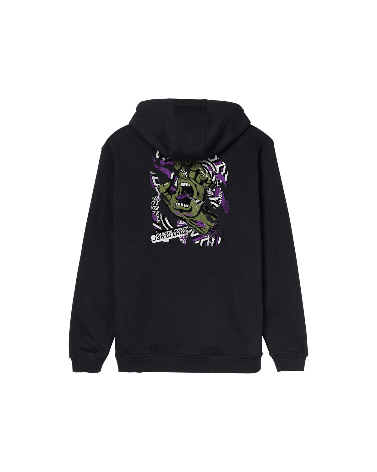 Sweatshirts Santa cruz Damaged Hand Hood Black, vue de dos