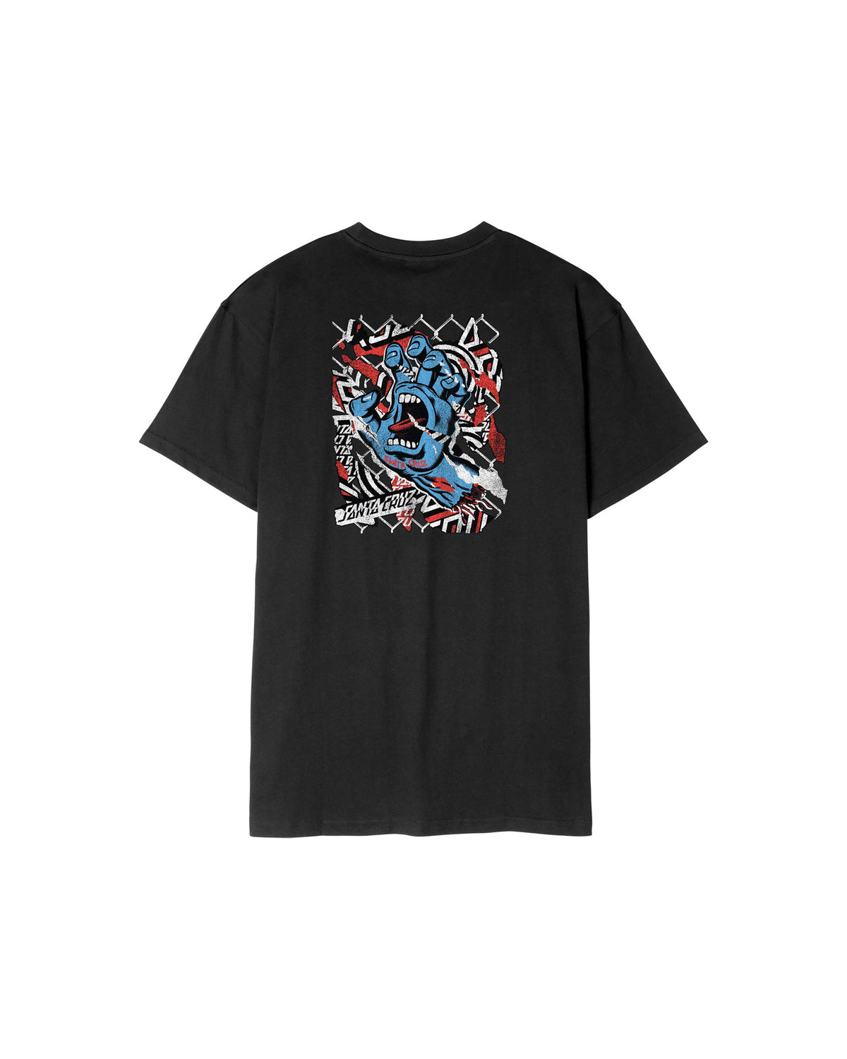 Teeshirts Santa cruz Damaged Hand T-Shirt Black, vue de dos