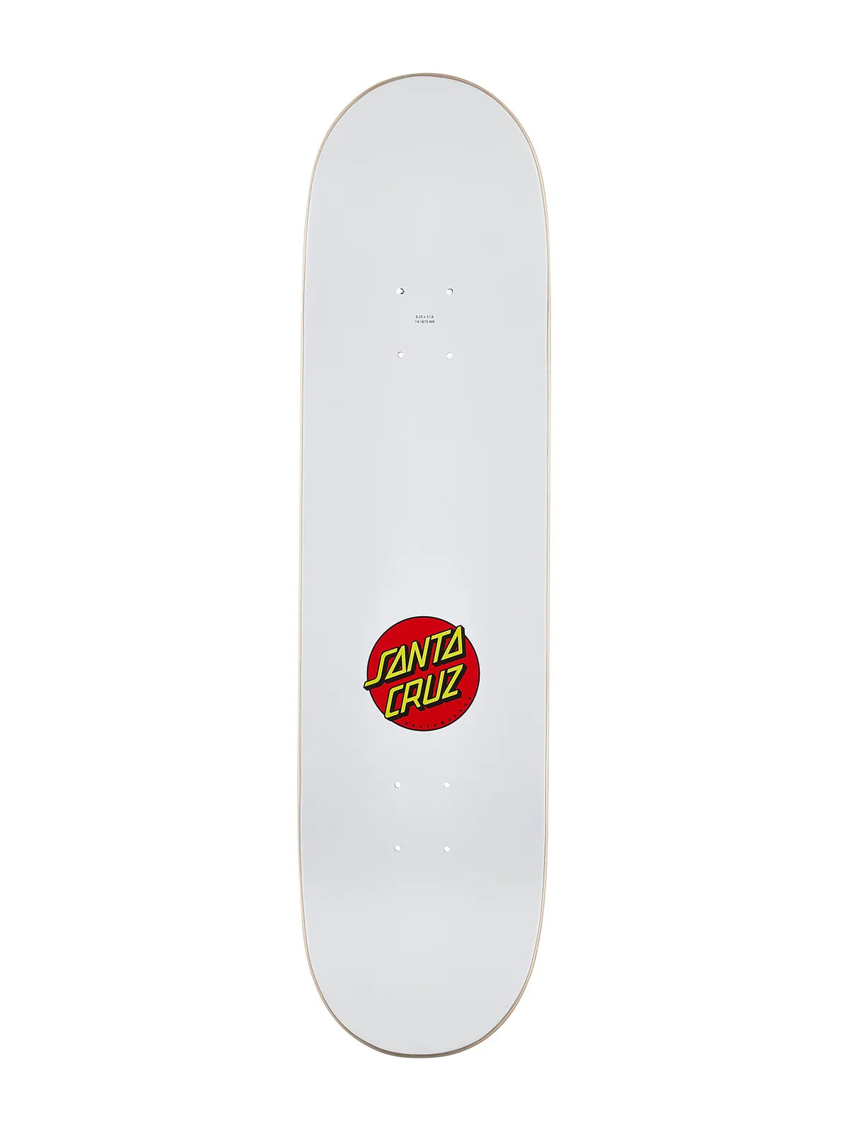 Planches de skate   Santa Cruz Deck Screaming Hand 8.25 X 31.8, vue de dessus