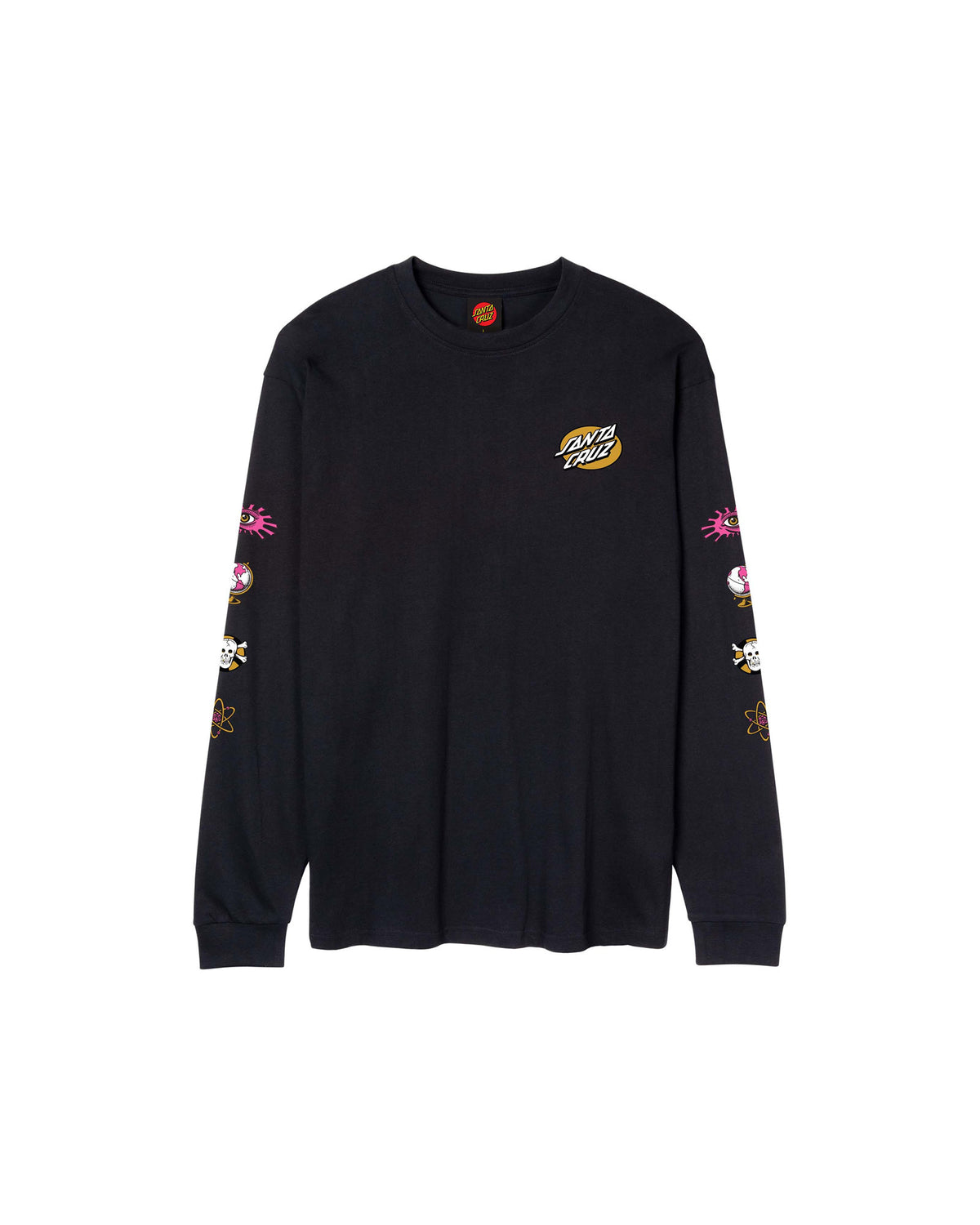 Teeshirts Santa cruz Knibbs Cryptic Ls T-Shirt Black, vue de face