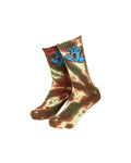 Chaussettes Santa cruz Screaming Hand Tie Dye Sock Green Glow, vue de ¾ face