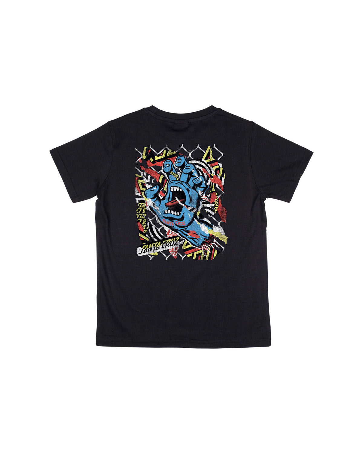 Teeshirts Santa cruz Youth Damaged Hand T-Shirt Black, vue de dos