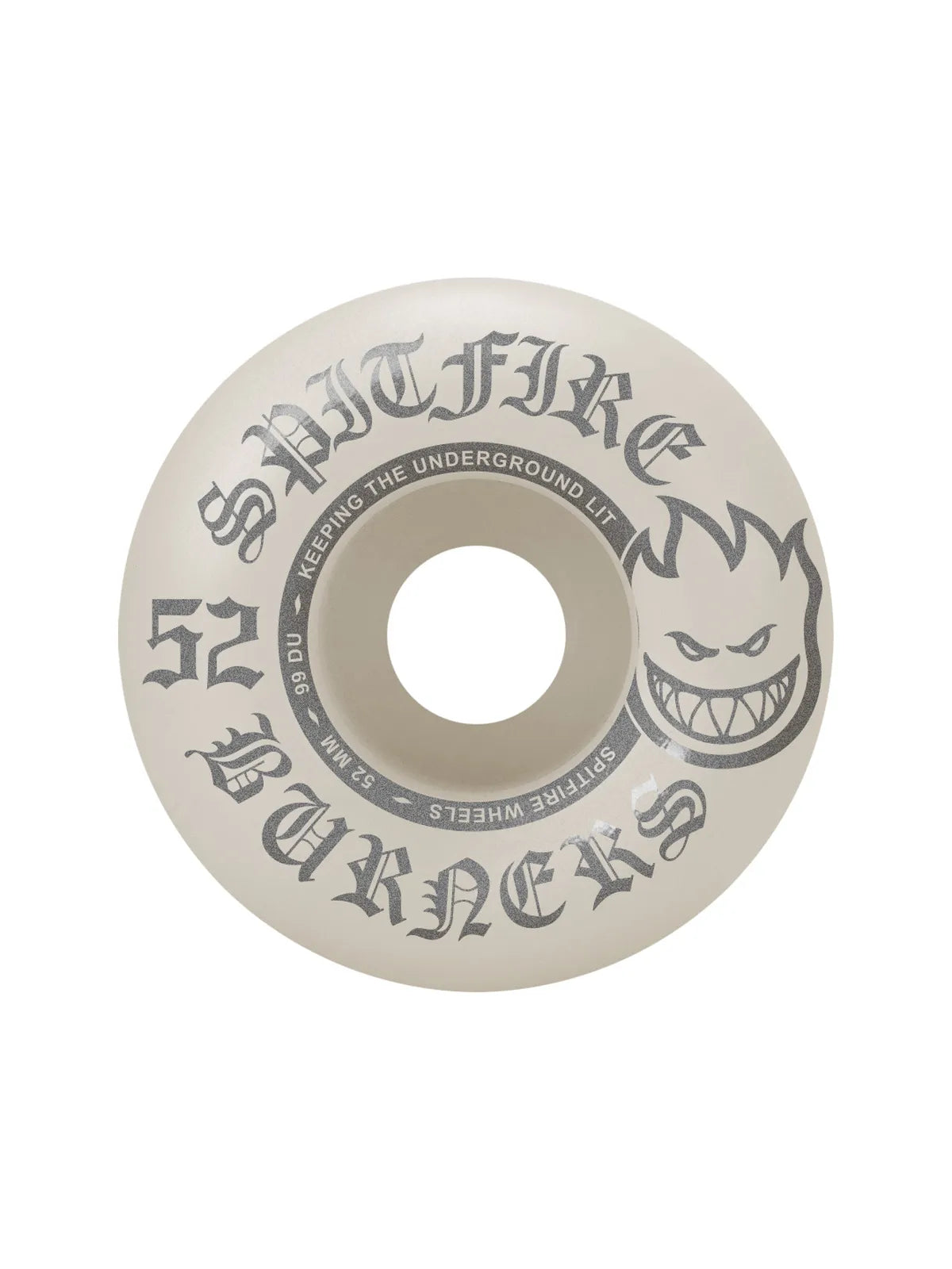Roues de skate   Spitfire Wheels (Jeu De 4) 52Mm 99D Burner Silver, vue face avant