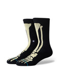 Chaussettes Stance Bones 3 Black, vue de ¾ face