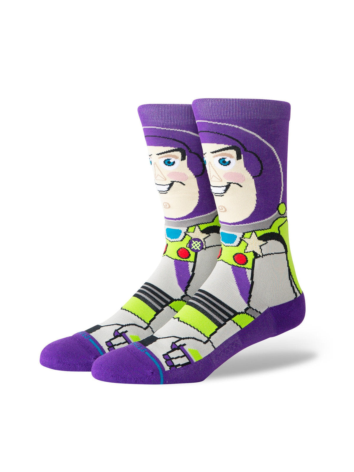 Chaussettes Stance Buzz Crew Purple, vue de ¾ face