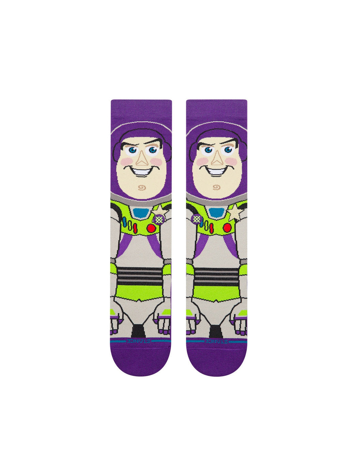 Chaussettes Stance Buzz Crew Purple, vue de la paire a plat de face