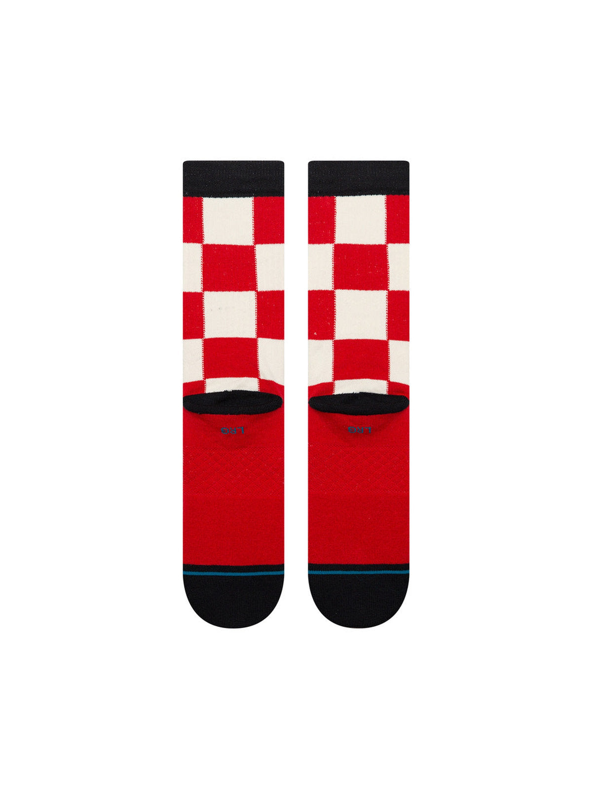 Chaussettes Stance Chaturanga Crew Red, vue de la paire a plat de dos