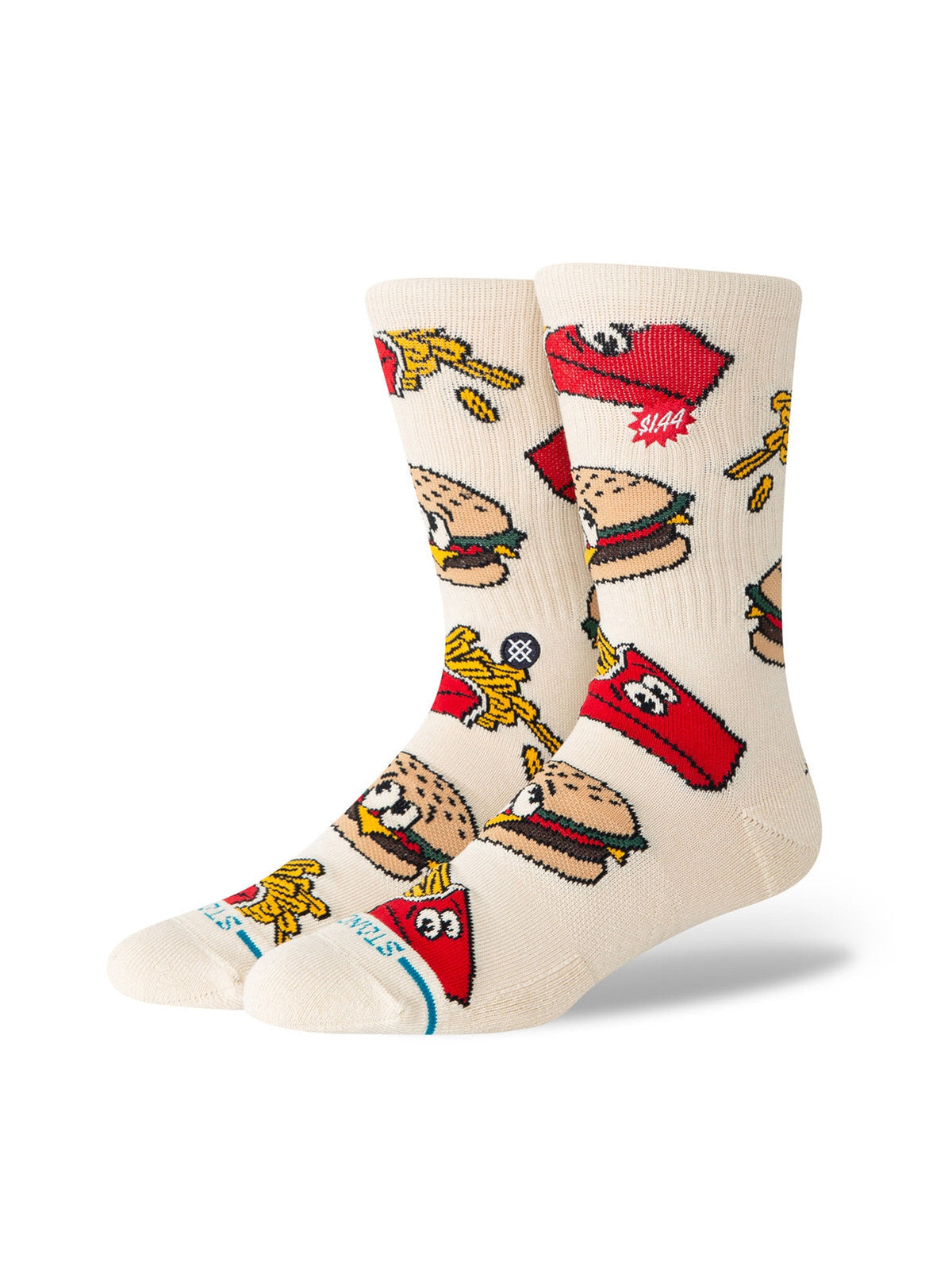 Chaussettes Stance Combo Meal Crew Tan, vue de ¾ face