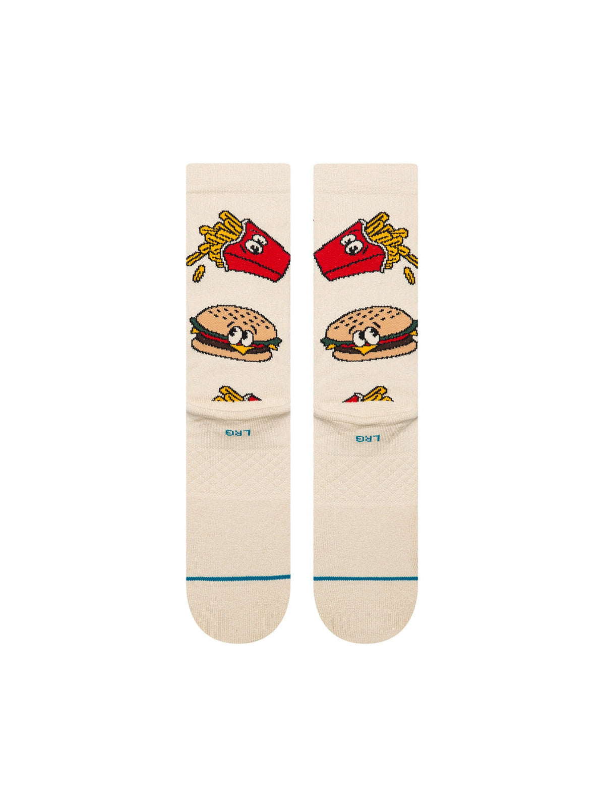 Chaussettes Stance Combo Meal Crew Tan, vue de la paire a plat de dos