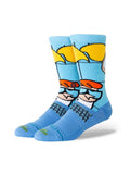 Chaussettes Stance Dexters Crew Blue, vue de ¾ face
