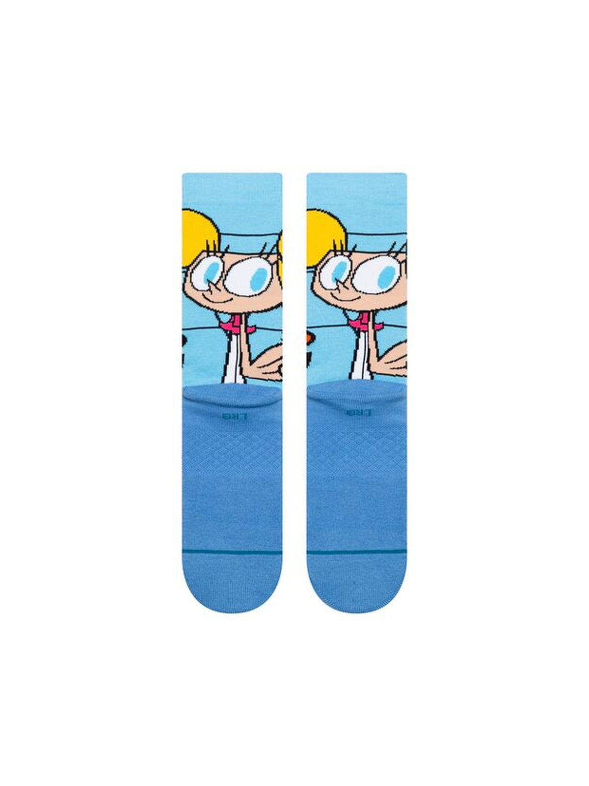 Chaussettes Stance Dexters Crew Blue, vue de la paire a plat de dos