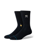Chaussettes Stance Extra Dirty Crew Black, vue de ¾ face