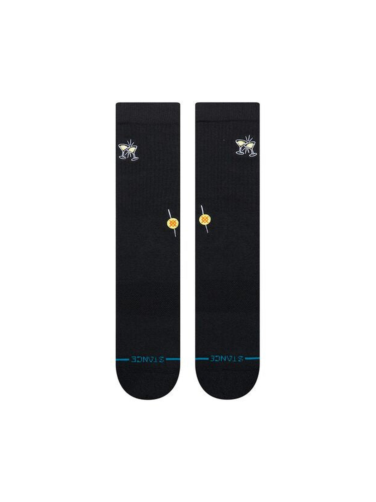 Chaussettes Stance Extra Dirty Crew Black, vue de la paire a plat de face
