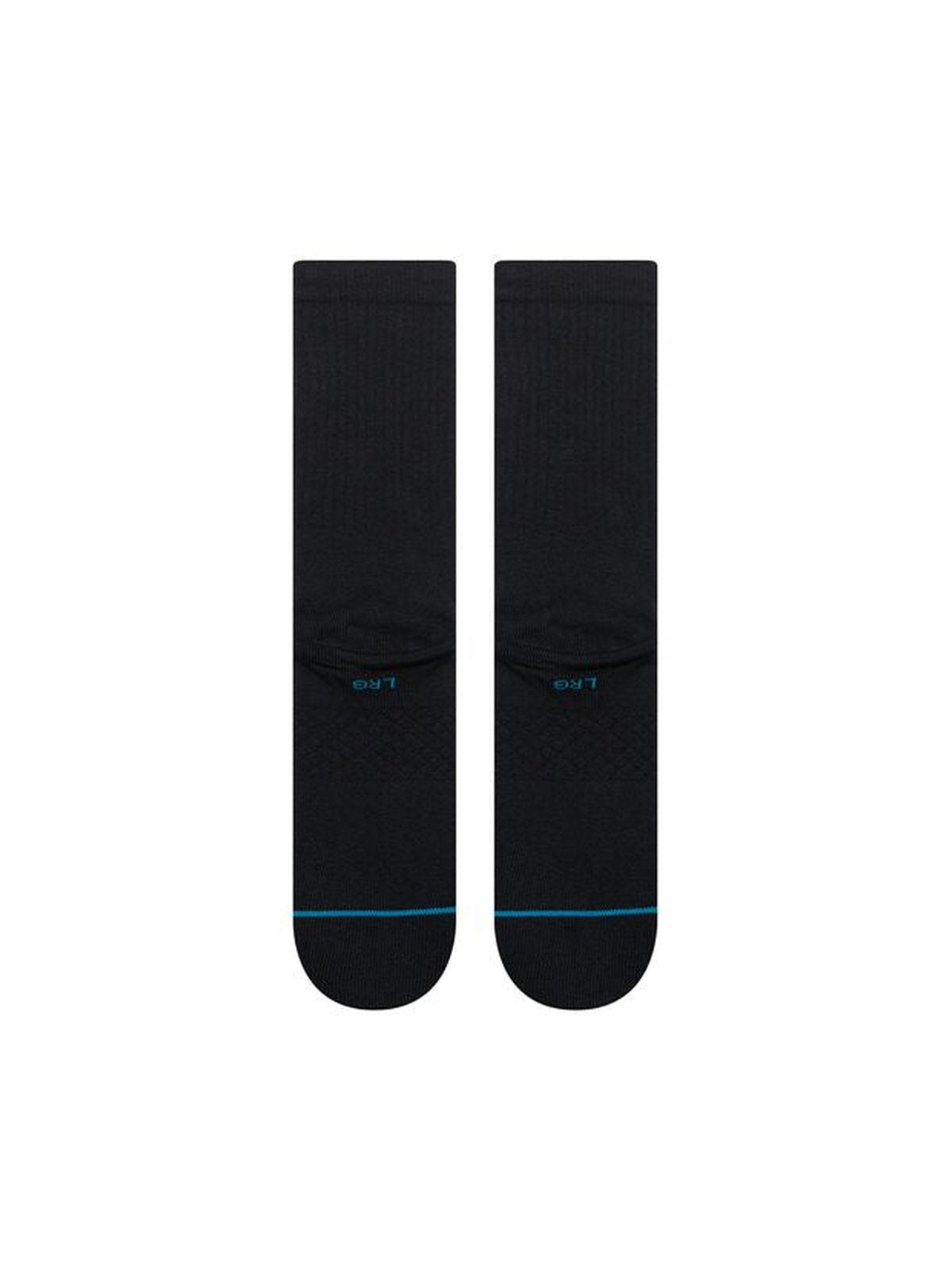 Chaussettes Stance Extra Dirty Crew Black, vue de la paire a plat de dos