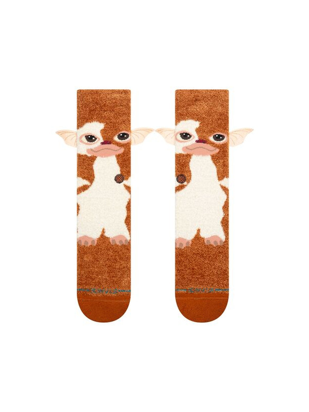 Chaussettes Stance Gizmo Crew Brown, vue de la paire a plat de face