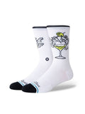 Chaussettes Stance High Quality Low Class Crew White, vue de ¾ face