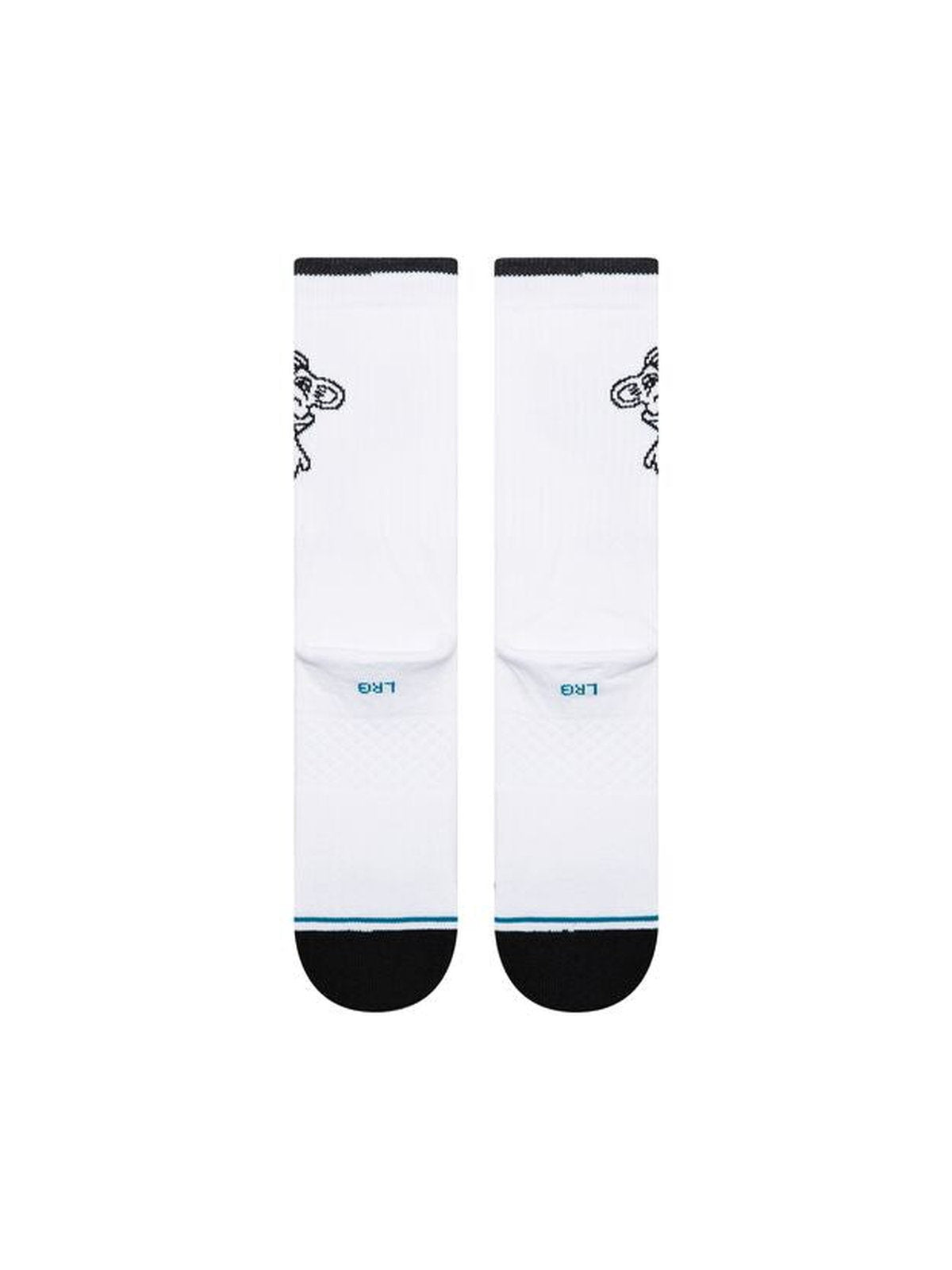 Chaussettes Stance High Quality Low Class Crew White, vue de la paire a plat de dos