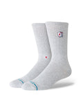 Chaussettes Stance Hit Me Crew Heathergrey, vue de ¾ face