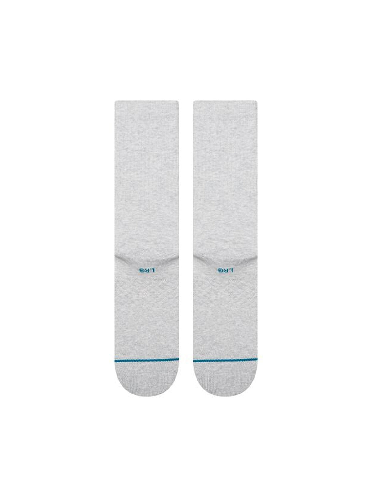 Chaussettes Stance Hit Me Crew Heathergrey, vue de la paire a plat de dos