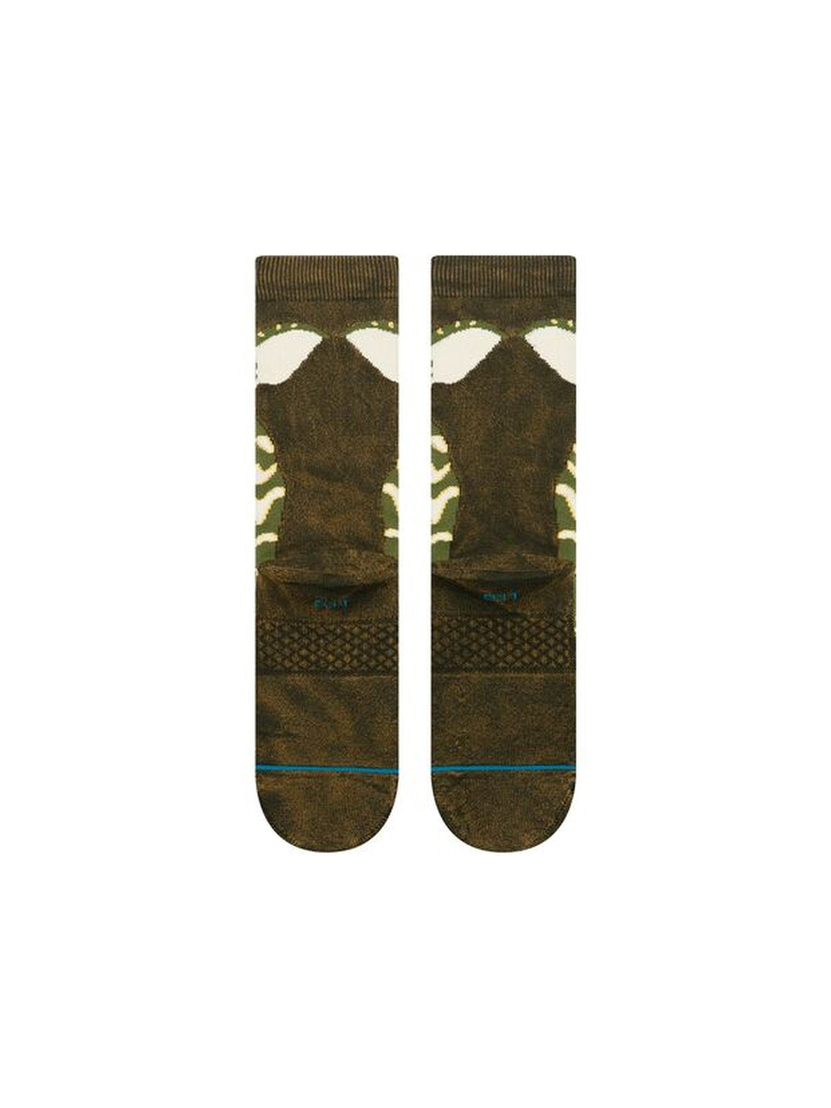 Chaussettes Stance Stripe Gremlins Crew Darkgreen, vue de la paire a plat de dos