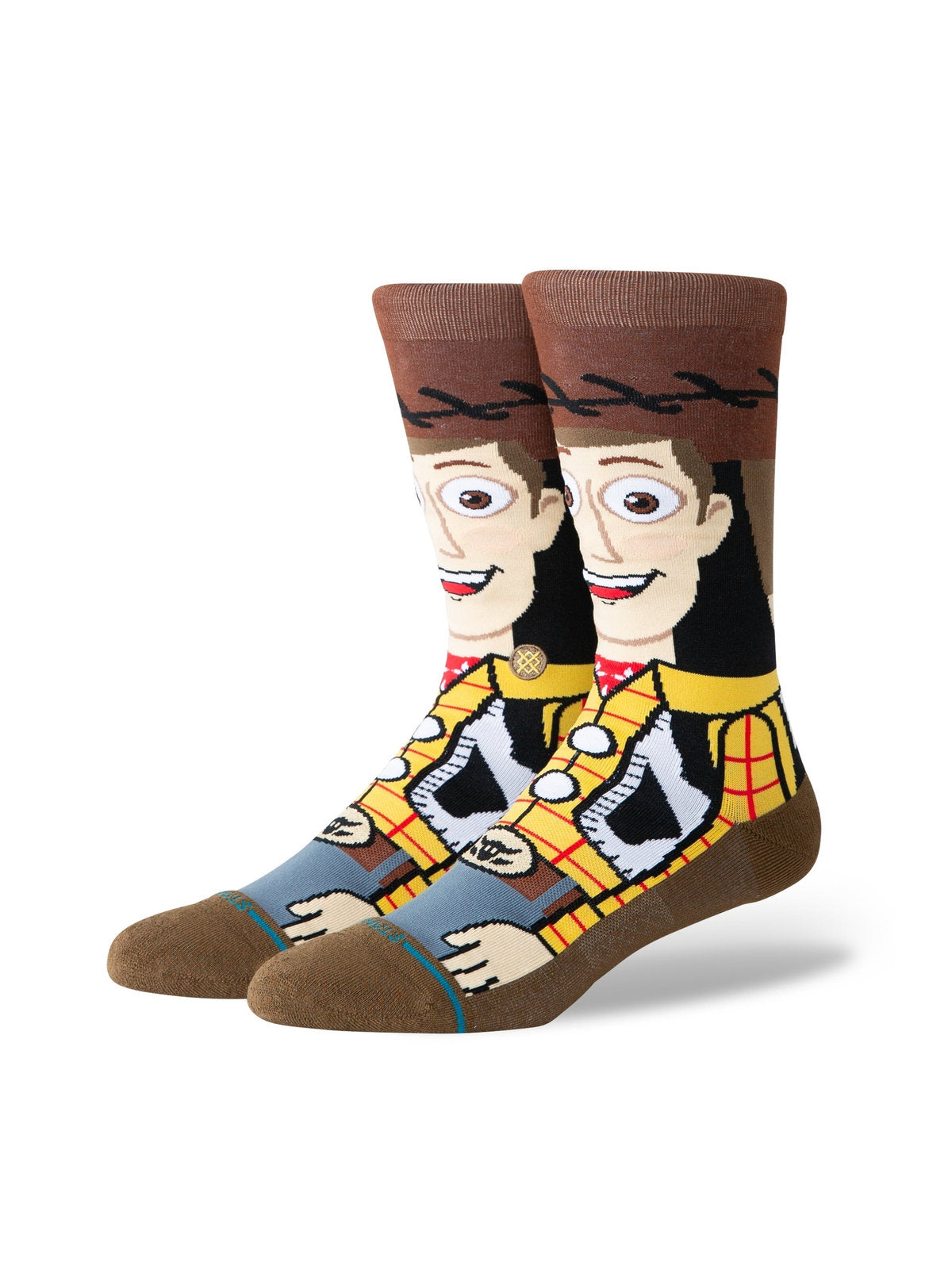 Chaussettes Stance Woody Crew Brown, vue de ¾ face