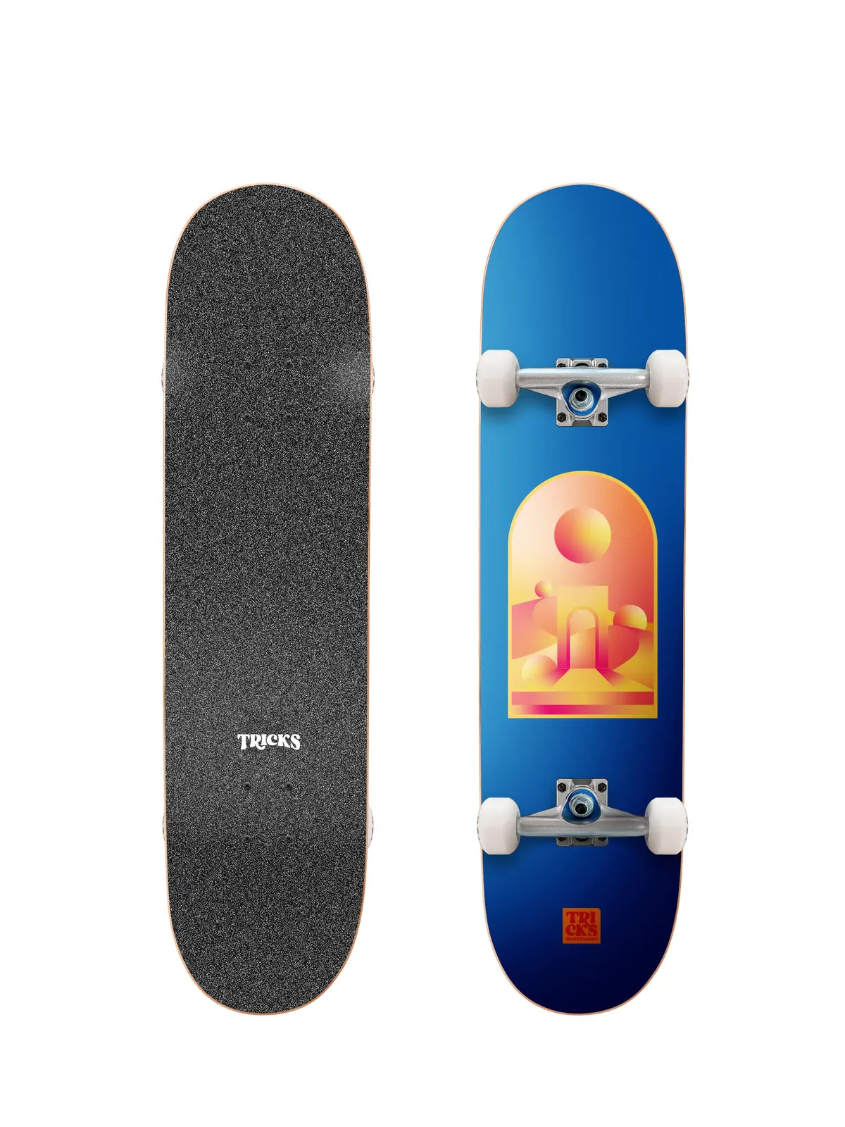 Skateboards complets Tricks Oasis 8.25"x31.85" MAXI Complete , vue dessus/dessous