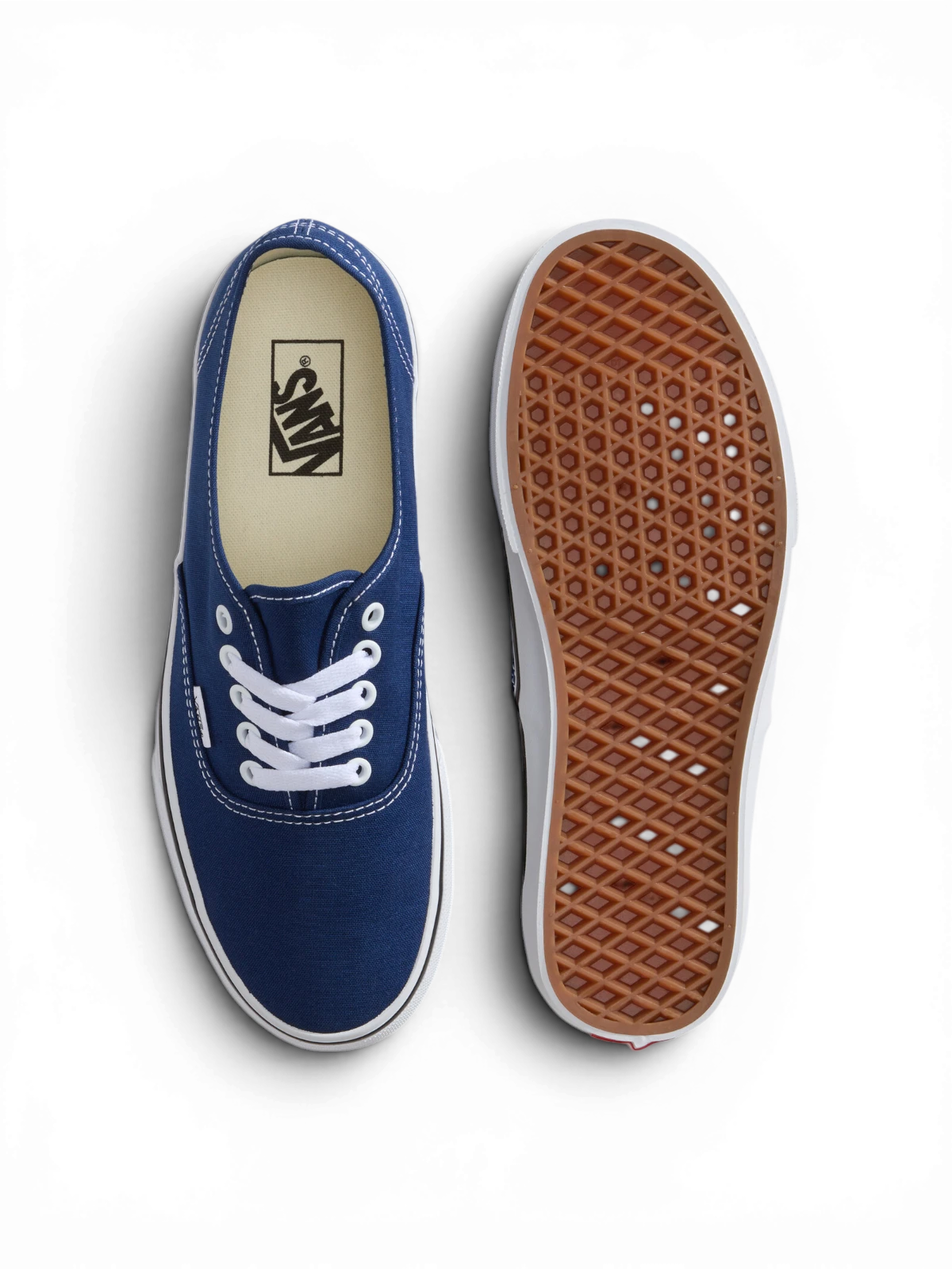Chaussures de skateboard Vans Authentic Deep Indigo, vue de dessus/dessous