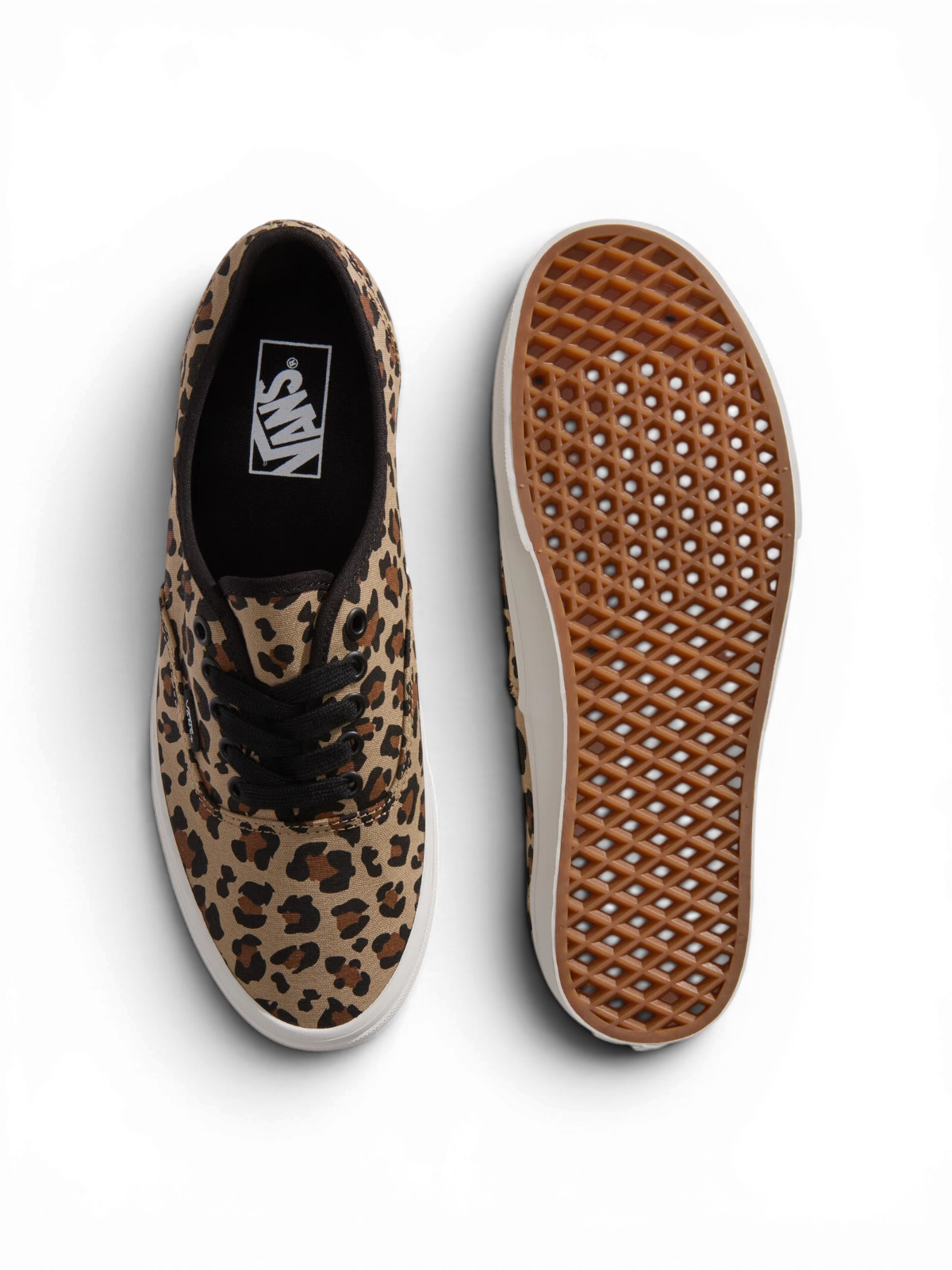 Chaussures de skateboard Vans Authentic Leopard, vue de dessus/dessous