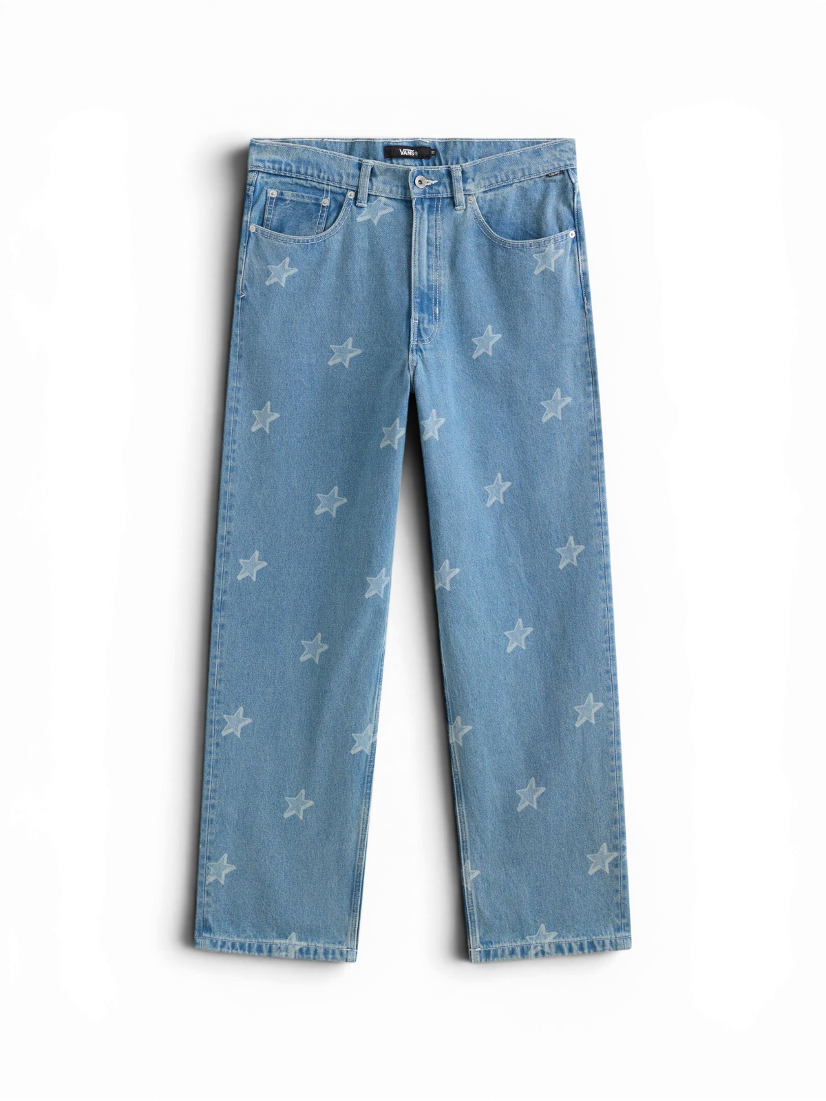 Pantalons Vans Check-5 Baggy Denim Starmarked Pants Stonewash/Blue, vue devant