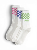 Chaussettes Vans Classic Check Crew Pink Fizz, vue pack de coté