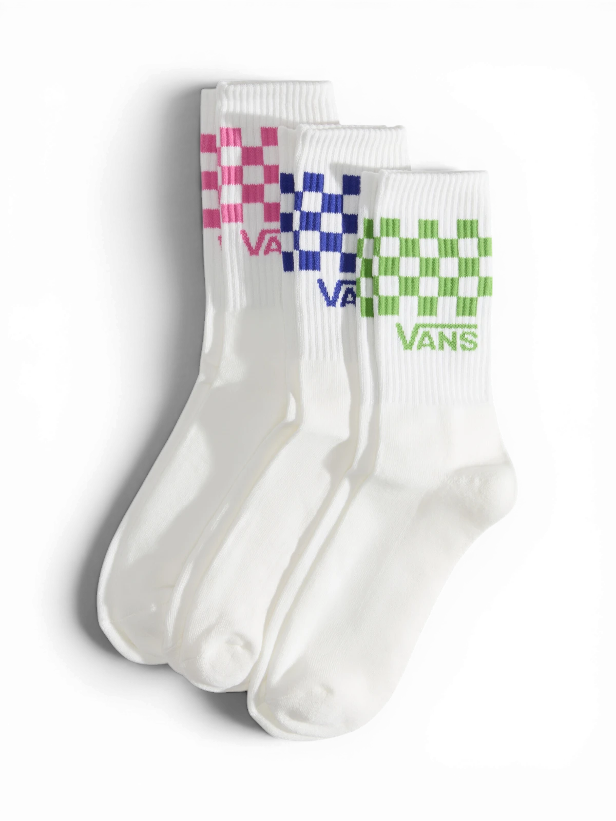 Chaussettes Vans Classic Check Crew Pink Fizz, vue pack de coté
