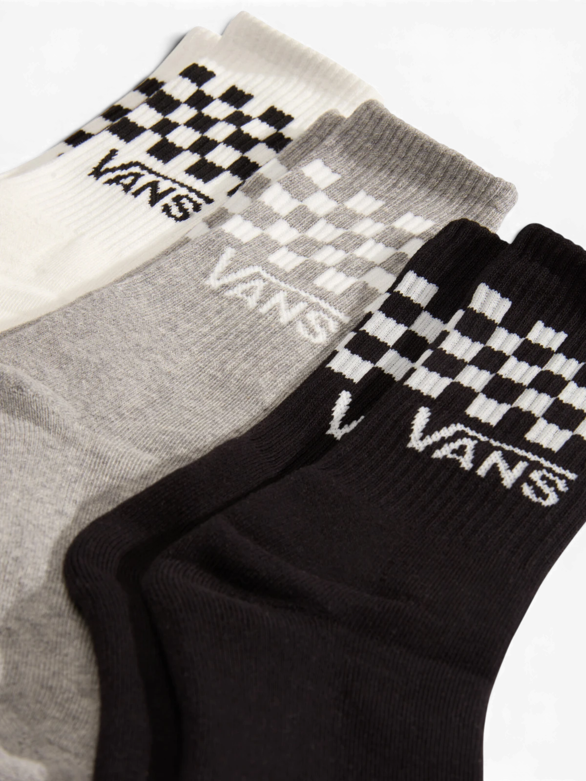 Chaussettes Vans Classic Check Crew Black/White, vue pack détail