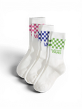 Chaussettes Vans Classic Check Crew Pink Fizz, vue pack de coté
