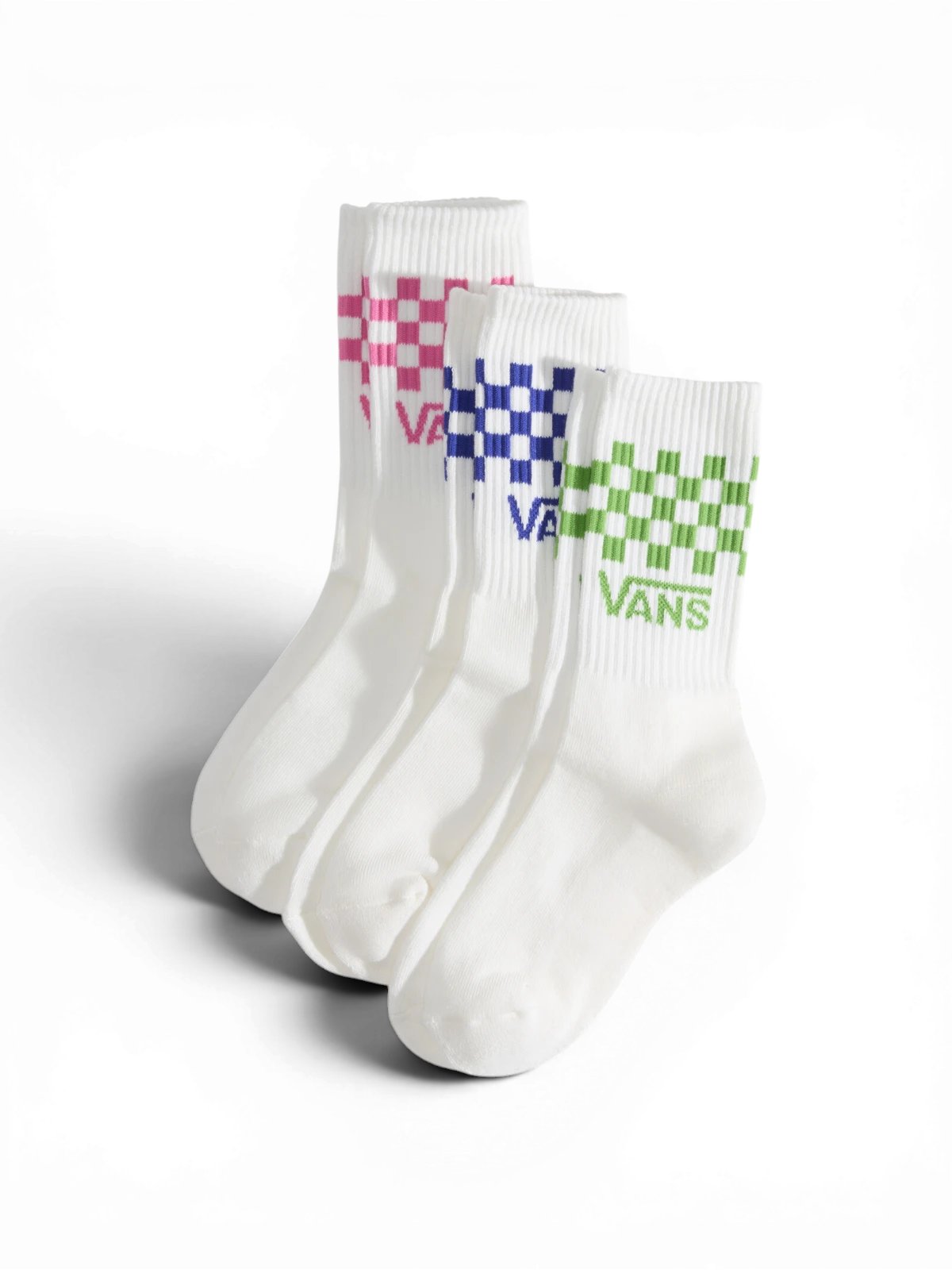 Chaussettes Vans Classic Check Crew Pink Fizz, vue pack de coté