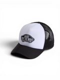 Casquettes Vans Classic Patch Curved Bill Trucker Black/White, vue de 3/4 avant