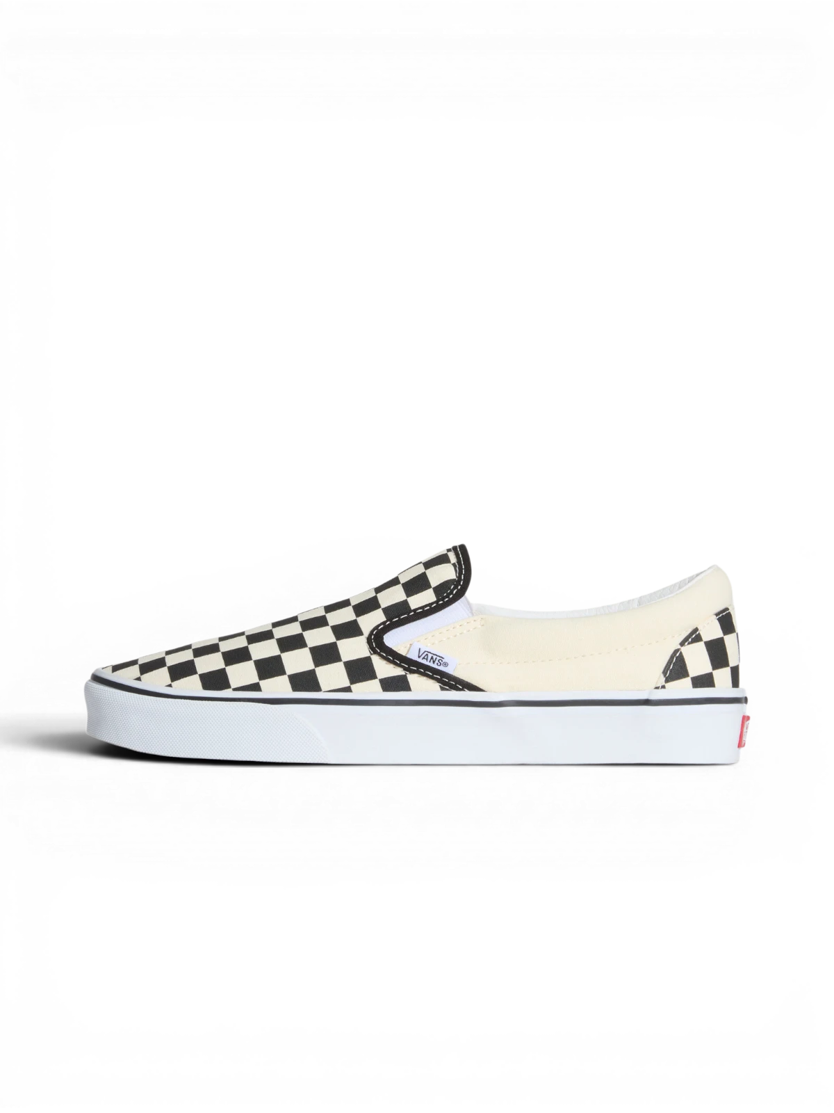 Chaussures de skateboard Vans Classic Slip-On Blk Whtchckerboard/Wht, vue pied gauche