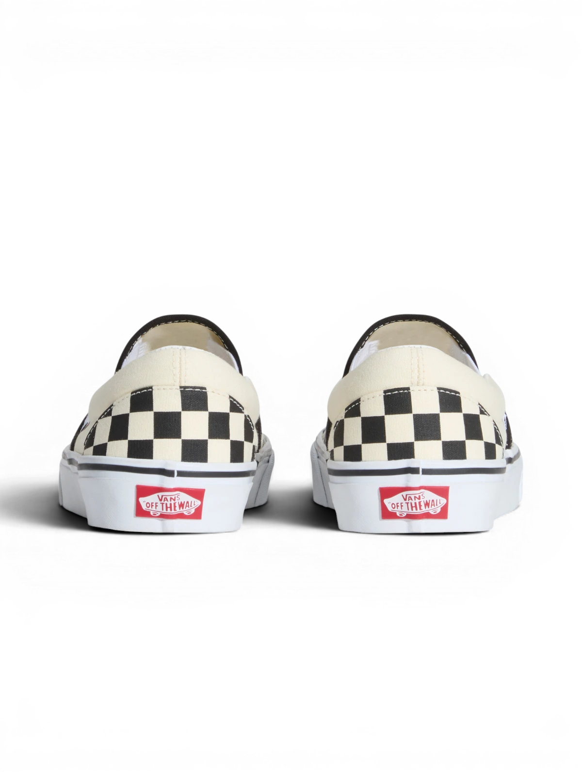 Chaussures de skateboard Vans Classic Slip-On Blk Whtchckerboard/Wht, vue de derrière