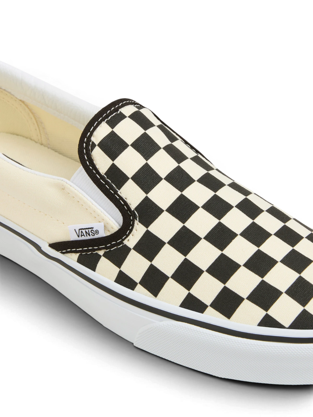 Chaussures de skateboard Vans Classic Slip-On Blk Whtchckerboard/Wht, vue détail