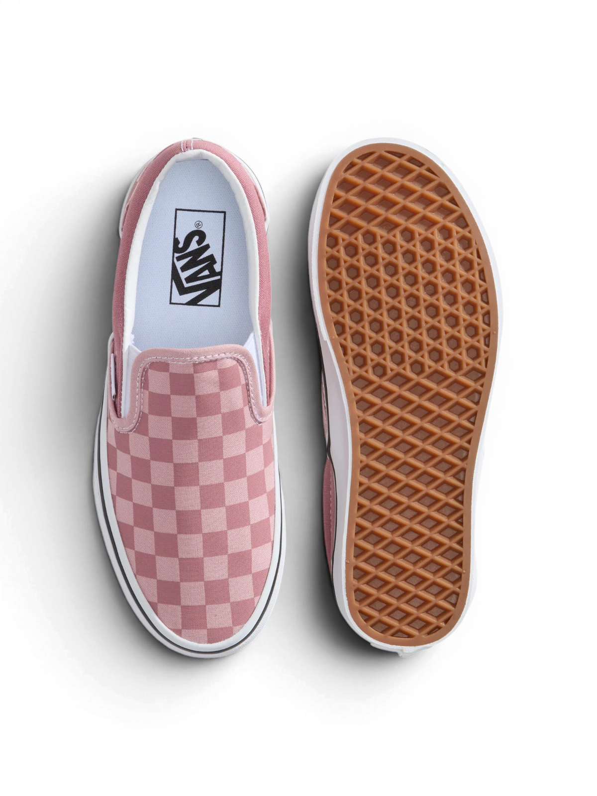 Chaussures de skateboard Vans Classic Slip-On Mauve, vue de dessus/dessous