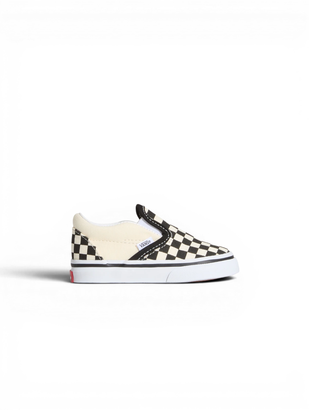 Chaussures de skateboard Vans Classic Slip-On Blk Whtchckerboard/Wht, vue de coté