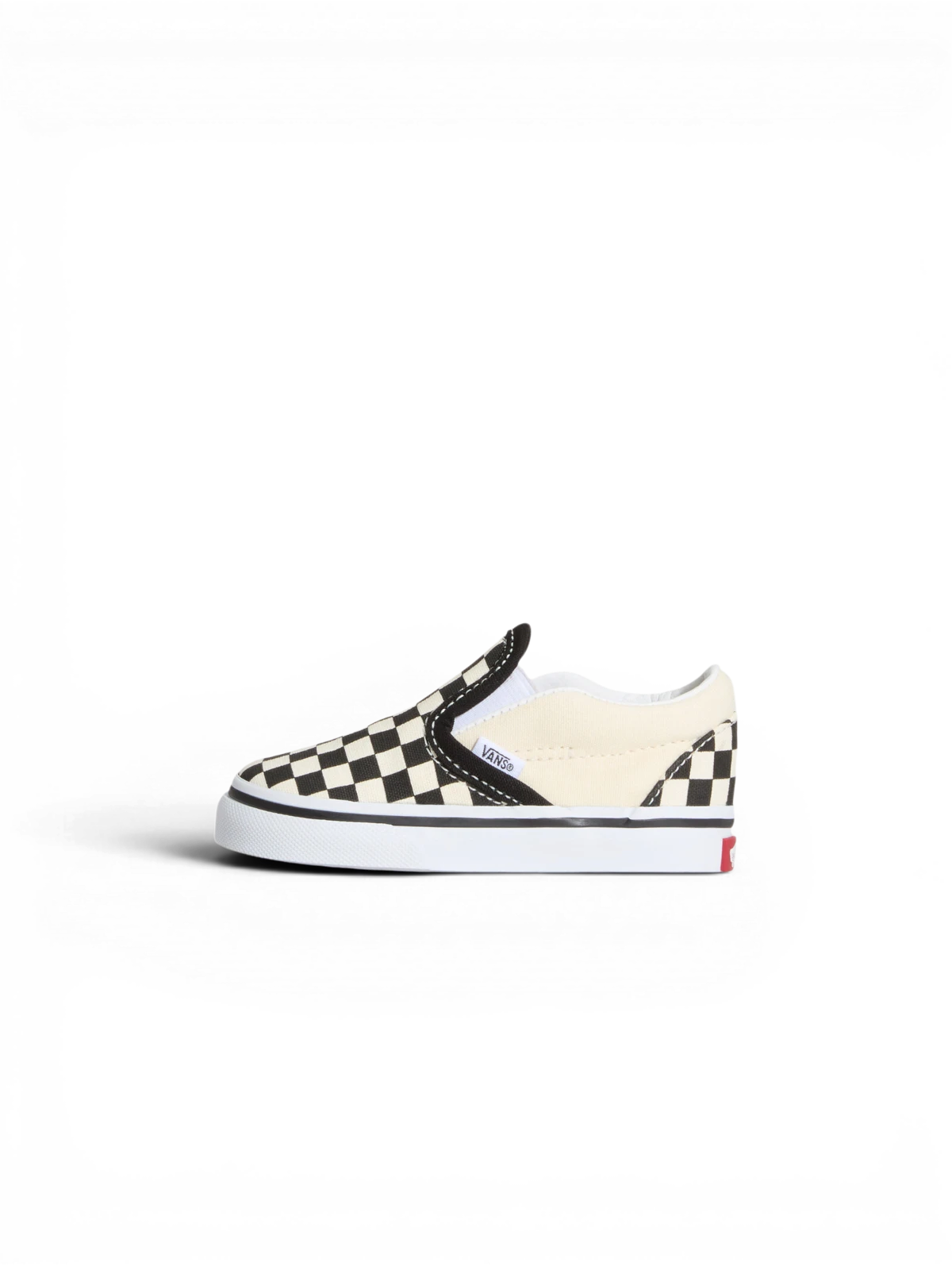 Chaussures de skateboard Vans Classic Slip-On Blk Whtchckerboard/Wht, vue pied gauche