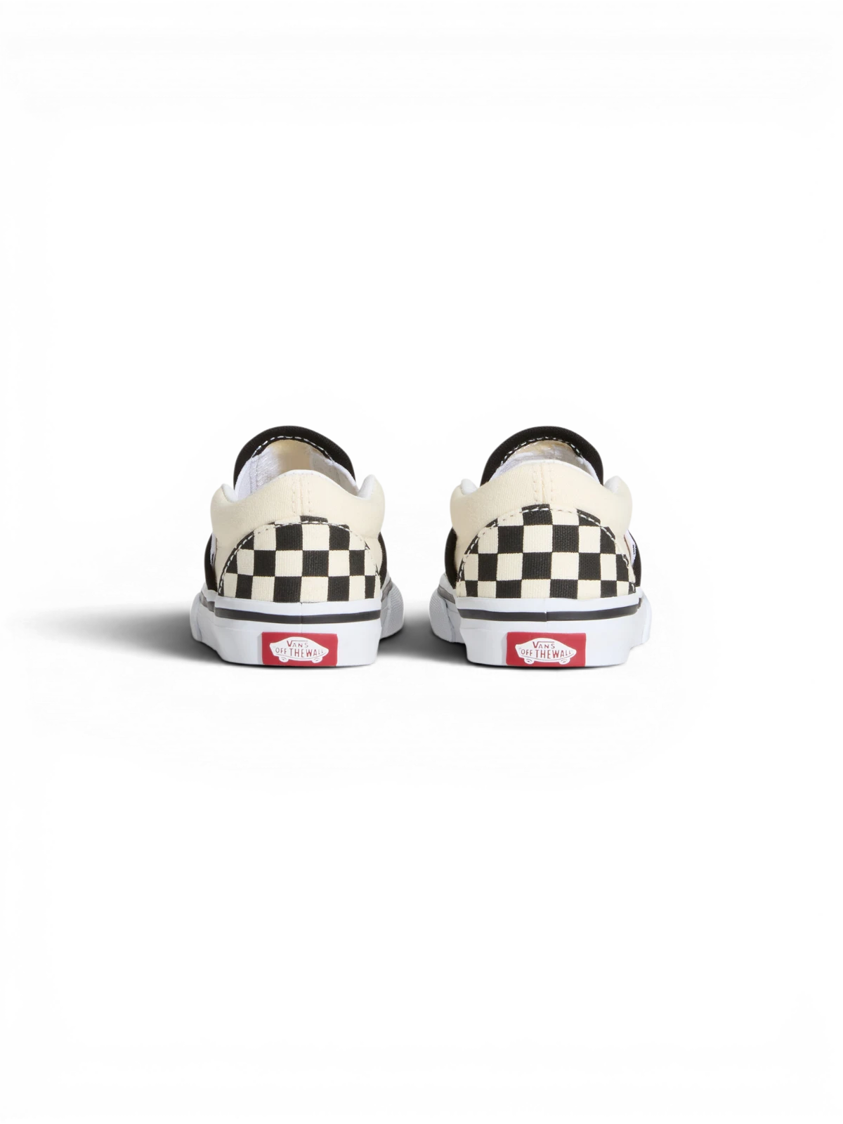 Chaussures de skateboard Vans Classic Slip-On Blk Whtchckerboard/Wht, vue de derrière