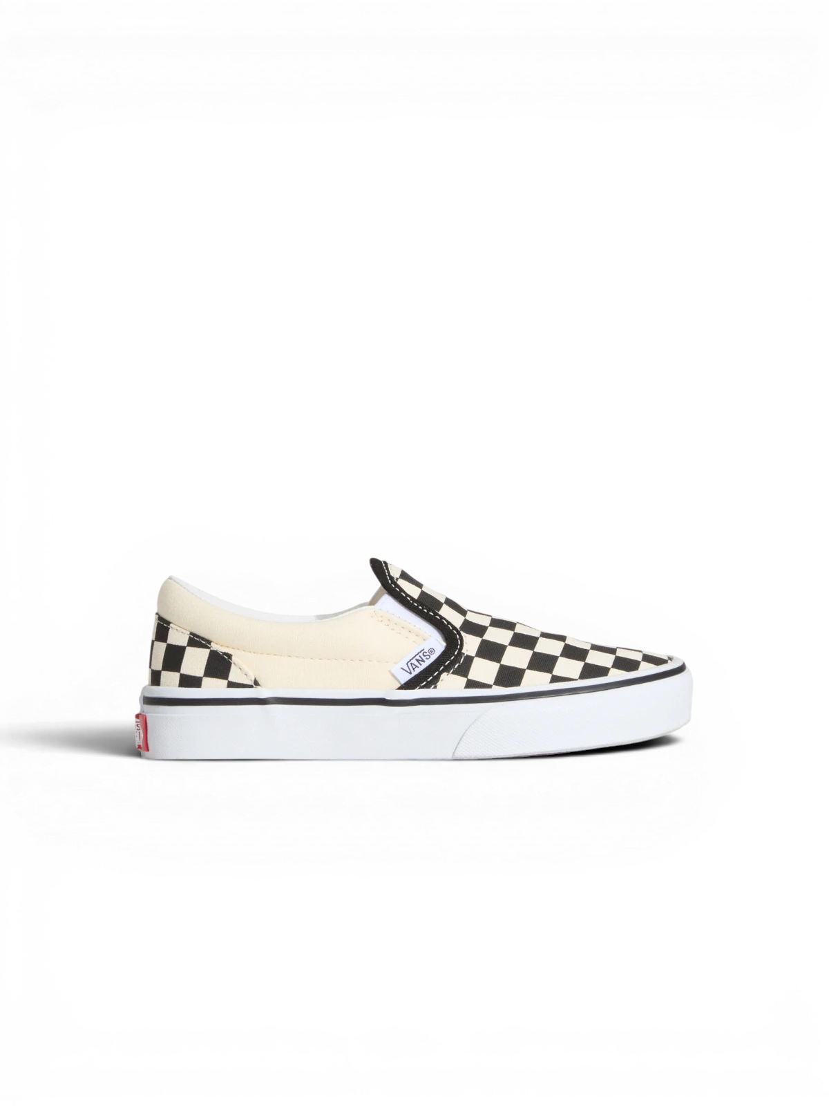 Chaussures de skateboard Vans Classic Slip-On (Checkerboard) Black/Wht, vue de coté