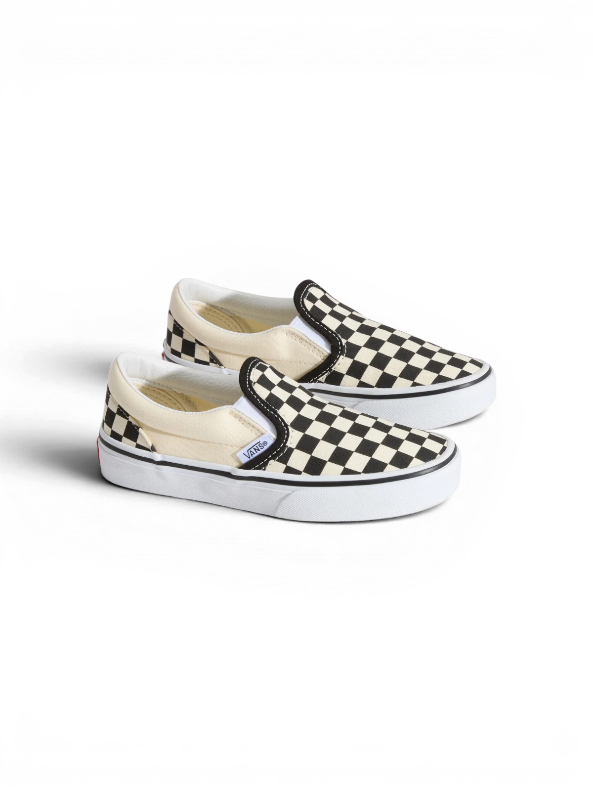 Chaussures de skateboard Vans Classic Slip-On (Checkerboard) Black/Wht, vue de 3/4